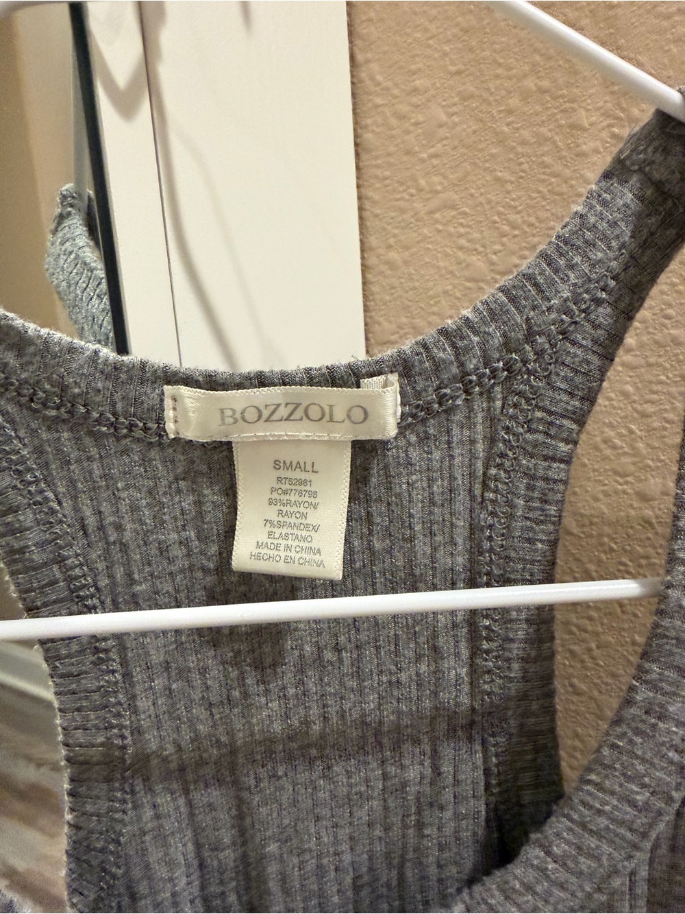 Bozzolo Gray Ribbed Racerback Tank - Picture 2 of 2